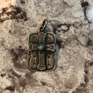 Sterling silver turquoise cross pendant